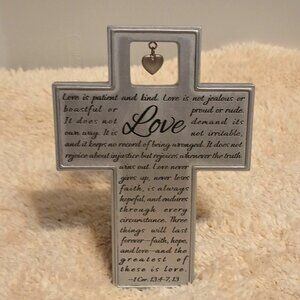 NWT ~ Wedding Cross with a Blessing For a Loving Marriage Corinthinans 13:4-7,13